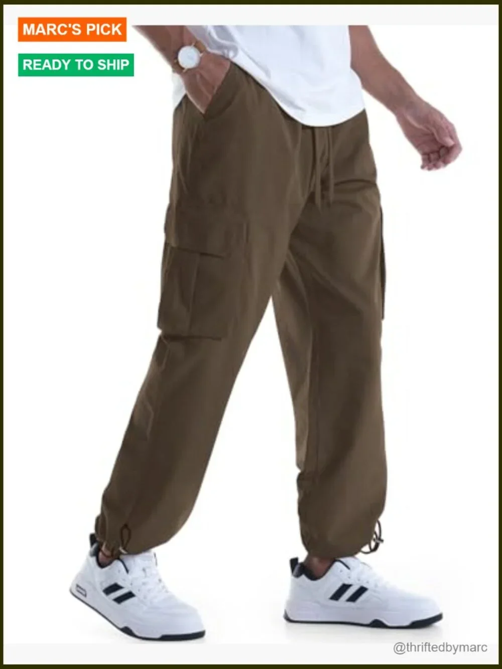 Men's Cargo Joggers Relaxed Fit Cotton Sweatpants with Pockets